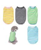 4-Pack Cotton Dog T Shirt Striped Dog Shirt Puppy T-Shirts Dogs Summer Basic T-Shirt for Medium Large dogs Striped Medium - Buy Online on SooperMarket.com