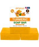 Natural Turmeric Soap Bar - Brightening Face & Body Cleanser for Dark Spots Acne Scars - 5oz Skin Care Solution - Buy Online on SooperMarket.com