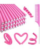 30PCS 9.45" Flexible Curling Rods Hair Twist Flexi Rods Hair Curlers Set,Twist Foam Hair Rollers No Heat Hair Rods Rollers Hair Curlers Rollers,Steel Pintail Comb Rat Tail Comb for Short and Long Hair - Buy Online on SooperMarket.com