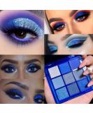 Blue Eyeshadow Palette Glitter Eye shadow Makeup ,Navy Blue Eyeshadow Shiny Sparkle Shimmer Glitter blue Eyeshadow Waterproof Pallete,royal blue Glitter Blue Eye Eyeshadow Make Up(E) C - Buy Online on SooperMarket.com
