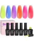 Beetles 6 Colors Jelly Gel Nail Polish Kit Jelly Tint Neon Translucent Sheer Red Hot Pink Purple Bright Blue Yellow Gel Polish Soak Off Uv Led Gel Nail Manicure Gel Polish for Women Neon Jelly Gel - Buy Online on SooperMarket.com