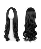 EUPSIIU Long Black Wave Wigs for Women Girls 27 Long Curly Wigs Ladies Fancy Dress Wig Synthetic Hair Wigs Women's Charming Full Hair Long Replacement Wigs for Cosplay Party Daily Use (Black) - Buy Online on SooperMarket.com