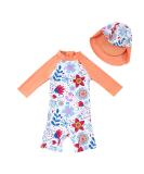 Upandfast Baby Girl One Piece Swimwear Suit with Sun Hat | Toddler Swimsuit UPF 50+ Sun Protection | Sunflower Design | 12-18 Months - Buy Online on SooperMarket.com