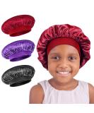 LADES Silk Satin Bonnet-3 Packs Children Satin Hair Bonnet for Curly Hair Satin Bonnet Sleep Cap for Sleeping Kids Girls Afro Black Hair Multi-colored a - Buy Online on SooperMarket.com