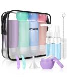 JBYAMUS 16 Pcs Silicone Travel Bottles Set - TSA Approved, Leak-Proof Toiletries Containers for Women, Portable & BPA Free - Pink - Buy Online on SooperMarket.com