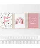 Pompom Prints Set of 3 Rainbow Nursery Decor | Scandi Boho Style | Girls Bedroom and Playroom Wall Art (A4 Size) - Buy Online on SooperMarket.com