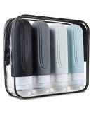Mrsdry Travel Bottles for Toiletries, Tsa Approved 3oz Travel Size Containers BPA Free Leak Proof Refillable Liquid Silicone Squeezable Travel Accessories for Shampoo Conditioner Lotion (4 Pack) Grey - Buy Online on SooperMarket.com