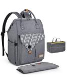 Lekebaby Diaper Backpack - Multifunctional Gray Baby Diaper Bag with Organizer & Changing Pad - Large Capacity Travel Bag for Parents - Buy Online on SooperMarket.com