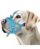 Adjustable Reflective Eyin Muzzle for Large Dogs - XL Blue | Comfortable Safe Prevent Biting & Barking Allows Panting & Drinking - Buy Online on SooperMarket.com