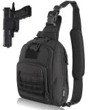 BTAC Tactical Sling Bag | Compact Chest Pack for Concealed Carry | Black Outdoor Sports Shoulder Bag - Buy Online on SooperMarket.com