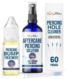 BodyJ4You Piercing Aftercare Spray | Keloid Bump Removal & Cleaner for Earring Holes | Natural Saline Wound Wash | Pierced Ears & Nose Cleaning Kit - Buy Online on SooperMarket.com