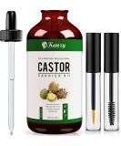 Kanzy Organic Castor Oil for Eyelashes and Eyebrows 100ml Cold Pressed Castor Oil for Hair Growth 100% Natural and Pure Oil with Brushes For Hair Beard Nails and Skin 100.00 ml (Pack of 1) Castor - Buy Online on SooperMarket.com