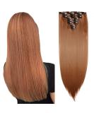 Ombre Colorful Synthetic Clip in Hair Extensions - 23 Light Auburn - 8Pcs Full Head, 18Clips - Buy Online on SooperMarket.com