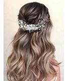 Gorais Bride Wedding Hair Vine Flower Bridal Headpieces Pearl Hair Accessories for Women and Girls (A-Silver) - Buy Online on SooperMarket.com