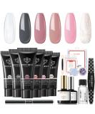 Modelones Poly Gel Kit - 6 Nude Colors Extension Nail Art Set for DIY Manicure - Buy Online on SooperMarket.com