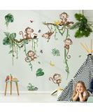 decalmile Jungle Monkey Climbing Tree Wall Decals Jungle Animals Vine Leaves Wall Stickers Baby Nursery Kids Room Living Room Wall Decor - Buy Online on SooperMarket.com
