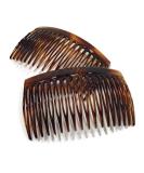 2 x insert comb approx. 8 x 4.6 cm Havana-brown split tooth insert comb made in France (518H) Brown 2 pieces (1 pack) - Buy Online on SooperMarket.com
