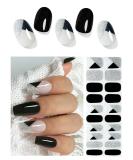 TrueShei UV Gel Strips |20 PCs black/glitter UV gel nail film |Nail film self -adhesive |Gel Nail Stickers Gellack Wraps for Nagel Black Glitzer - Buy Online on SooperMarket.com
