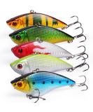 Sougayilang Fishing Lures Large Hard Bait Minnow VIB Lure with Treble Hook Life-Like Swimbait Fishing Bait Popper Crankbait Vibe Sinking Lure for Bass Trout Walleye Redfish Type 1-5PCS with Box - Buy Online on SooperMarket.com