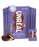 UNREAL Dark Chocolate Almond Butter Cups | Vegan, Gluten-Free, Low Sugar - 6 Pack (3.2 oz) - Buy Online on SooperMarket.com