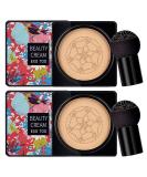 NUIBO 2 Pack Mushroom Head Air Cushion CC Cream Foundation with Sponges - Natural Matte Finish - Buy Online on SooperMarket.com