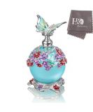 H&D Fancy Retro Frosted Empty Refillable Blue Glass Perfume Bottle with Butterfly Stopper 23ml Style-1 - Buy Online on SooperMarket.com