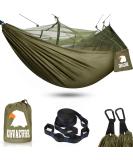 COVACURE Double Camping Hammock with Net - Lightweight & Portable for Outdoor, Hiking, Backpacking - Green - Buy Online on SooperMarket.com