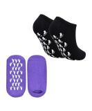 Moisturizing Gel Socks - 2 Pairs Infused with Vitamins & Oils for Spa Foot Care - Pink & Blue - Ideal for Women - Buy Online on SooperMarket.com