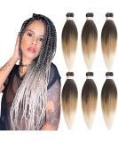 Buy Xusuperb 20 Ombre Blonde Pre-Stretched Braiding Hair - 6 Pack Soft Yaki Extensions (T1B/27/613#) | Easy Braids for All Hair Types - Buy Online on SooperMarket.com
