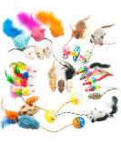 FASHION'S TALK Assorted Catnip Mouse Toys, Feather Fur Mice Variety Pack - Buy Online on SooperMarket.com
