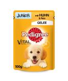 PEDIGREE Vital Protection Junior Pouches - Chicken & Rice in Jelly 24 x 100g | Premium Dog Food for Healthy Growth - Buy Online on SooperMarket.com