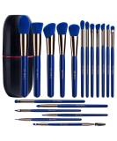 BS-MALL 18 Pcs Makeup Brushes Set with Case - Premium Synthetic Brushes for Foundation, Powder, Concealers, Eye Shadows - Dark Blue - Buy Online on SooperMarket.com
