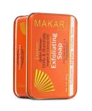 MAKARI Extreme Active Intense Argan & Carrot Oil Exfoliating Soap (7oz) | Advanced Brightening Bar Soap | With Apricot Seed Extract and Vitamins C & E | Helps Reveal Natural Skin Radiance - Buy Online on SooperMarket.com