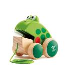 Hape pull Frosch Fridolin from Hape |Wooden frog fly eating pulling toys for toddlers bright colors L: 4.7 W: 3.8 H: 3.3 Inch Single - Buy Online on SooperMarket.com