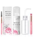 Lash Shampoo for Lash Extensions, BREYLEE 60ml+Rinse Bottle+Brushes, Eyelash Extension Cleanser, Lash Cleanser, Lash Wash, Lash Bath, Lash Cleaner, Paraben & Sulfate Free for Salon and Home Use 2.0 Fl Oz (Pack of 1) - Buy Online on SooperMarket.com