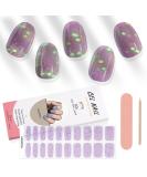 Kalolary 20PCS Luminous Glitter Gel Nail Polish Strips - Glow in the Dark Purple Nail Wraps with File & Stick - Waterproof Adhesive Nail Art Sticker - Buy Online on SooperMarket.com