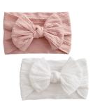 2 pieces baby turban headband baby girl nylon front ligaments baby loop headband soft loop headgear elastic hair bands for newborns toddlers (pink and white) 4 pieces of baby turban headband - Buy Online on SooperMarket.com