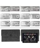PSKOOK 12 Pcs Survival Multitool Card Emergency Camping Tool EDC Kit in Your Wallet Outdoor Hunting Fishing Hiking Gear Silver-12 Pcs - Buy Online on SooperMarket.com