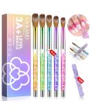 Saviland 5PCS Acrylic Nail Brushes Set - Sizes 8/10/12/16/18 for Acrylic Application Sparkling Rainbow Powder Brush & Holder - Perfect for Nail Extensions & 3D Carving - Buy Online on SooperMarket.com