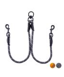 Floxic dew double linen for 2 dogs gray/orange - reflective stretchable and free of hugging - double dog leash for coupling - perfect for small to medium -sized dogs big | 12mm gray - Buy Online on SooperMarket.com