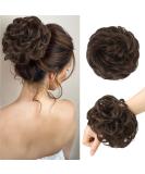 FESHFEN Messy Bun Hair Piece Hair Scrunchies Thick Curly Wavy Hair Piece Synthetic Donut Updo Hairpieces for Women Girls Medium Chestnut Brown 55 g (Pack of 1) 8# Medium Chestnut Brown - Buy Online on SooperMarket.com