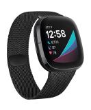 YILED Metal Bands for Fitbit Sense/Versa 3 - Stainless Steel Mesh Wristband with Magnet Lock (Small, Black) - Buy Online on SooperMarket.com
