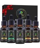 Beard Oil 5 Pack w/Unscented Cedarwood Sandalwood Vanilla Orange Christmas Stocking Stuffers Fathers Valentines Day Gifts for Men Him Dad Boyfriend Husband Beard Growth Soften Moisturizing Strength Cedarwood Sandalwood V... - Buy Online on SooperMarket.com