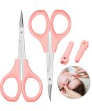 2 Pack Curved Craft Scissors for Eyebrow & Eyelash Extensions - Stainless Steel Beauty Trimming Scissors (Pink, 4 Inch) - Buy Online on SooperMarket.com