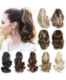 12inch Ponytail Extension Long Curly Clip in Claw Hair Extension Real Natural Looking Ombre Synthetic Hairpiece Dark Brown 12 inch Dark Brown - Buy Online on SooperMarket.com