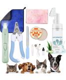Dog Paw Cleaner Set - 150ml Foam Microfiber Towel Balm & LED Nail Trimmer | International Shipping - Buy Online on SooperMarket.com