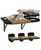 Cat Hammock Cat Wall Shelves with 3 Steps, Cat Shelves and Perches with 2 Cat Food Shelf, Cat Climbing Shelf Cat Scratching Post Cat Wall Shelf for Indoor, Cat Steps with Plush Covered Black - Buy Online on SooperMarket.com