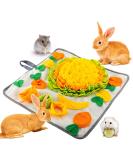 Rabbit Foraging Mat with Fixing Handle - Interactive Snuffle Pad for Rabbits, Guinea Pigs, Ferrets - Machine Washable Polar Fleece Feeding Mat - Buy Online on SooperMarket.com