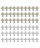 60PCS Cross Nail Art Charms Metal 3D Punk Ornaments for Manicure - DIY Nail Decoration Supplies in Bronze & Antique Silver - Buy Online on SooperMarket.com