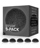 Minamul Konjac Exfoliating Organic Facial Sponge Set Gentle daily face scrub/skincare best bamboo activated charcoal Safe for Oily Dry Combination or Sensitive skin Makeup Remover 5 pack - Buy Online on SooperMarket.com